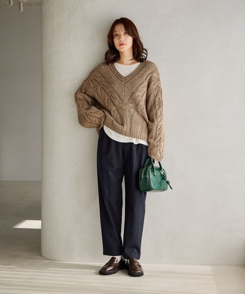 studio CLIP（スタディオクリップ）の「イージーあったかテーパードパンツ[プチ・プラスサイズあり]（その他パンツ・レディース・ブラック/アイボリー/グレー/モカ・LARGE/XXX-LARGE/XX-LARGE/MEDIUM/SMALL/PF/X-LARGE）」の16枚目の写真