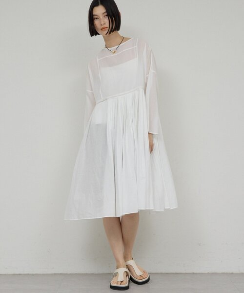 GALLARDAGALANTE（ガリャルダガランテ）の「【2026SS Debut】【Dhritië】【手洗い可】タックチュニック（シャツ/ブラウス・レディース・オフホワイト/ブラック/レッド・FREE）」の2枚目の写真