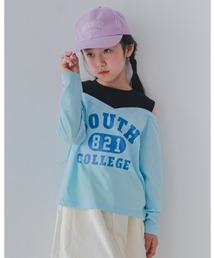 2nd（セカンド）の「ジーンズベーセカンド 肩あきレイヤード風ロングＴシャツ（Tシャツ/カットソー）」