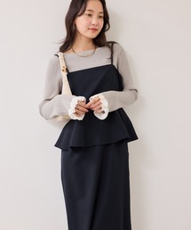 VIS | 【WEB限定】美easyコンフォートツイルペプラム切替キャミワンピース/イージーケア・UVケア(ワンピース)