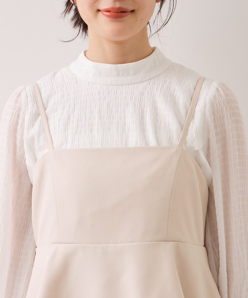 VIS（ビス）の「【WEB限定】美easyコンフォートツイルペプラム切替キャミワンピース/イージーケア・UVケア（ワンピース・レディース・ベージュ/ネイビー/グレー・FREE）」の15枚目の写真