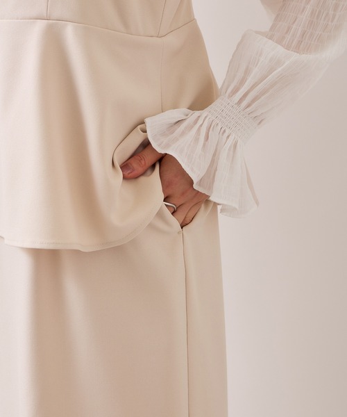 VIS（ビス）の「【WEB限定】美easyコンフォートツイルペプラム切替キャミワンピース/イージーケア・UVケア（ワンピース・レディース・ベージュ/ネイビー/グレー・FREE）」の18枚目の写真