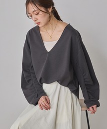 ブークレ 深Vネック ボリュームスリーブトップス