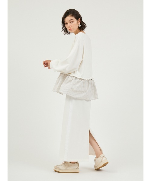 emmi（エミ）の「【NEW YEAR'S SPECIAL ITEM】布帛ドッキング裏毛セットアップ（ワンピース・レディース・イエロー/ネイビー/ホワイト/グレー・0/1）」の11枚目の写真