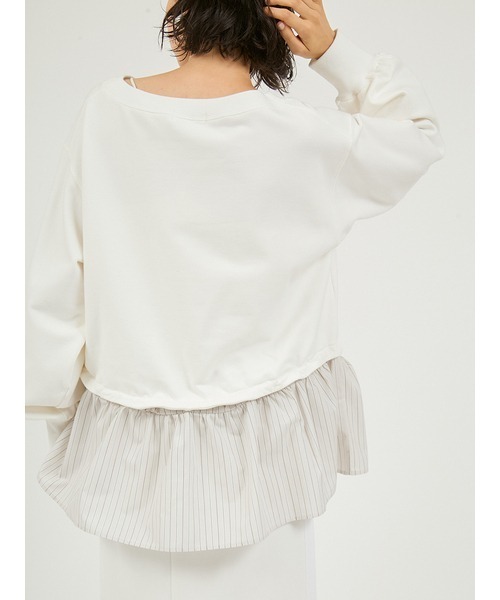 emmi（エミ）の「【NEW YEAR'S SPECIAL ITEM】布帛ドッキング裏毛セットアップ（ワンピース・レディース・イエロー/ネイビー/ホワイト/グレー・0/1）」の13枚目の写真