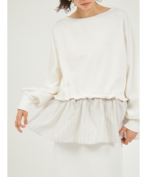 emmi（エミ）の「【NEW YEAR'S SPECIAL ITEM】布帛ドッキング裏毛セットアップ（ワンピース・レディース・イエロー/ネイビー/ホワイト/グレー・0/1）」の19枚目の写真