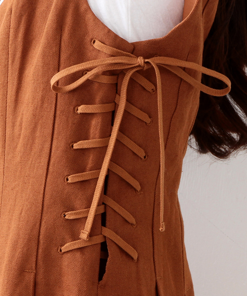 Ray BEAMS（レイビームス）の「RBS / サイド レースアップ オールインワン（つなぎ/オールインワン・レディース・ホワイト系その他/ブラウン・0/1）」の8枚目の写真