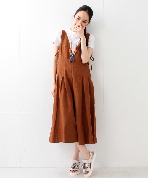 Ray BEAMS（レイビームス）の「RBS / サイド レースアップ オールインワン（つなぎ/オールインワン・レディース・ホワイト系その他/ブラウン・0/1）」の14枚目の写真