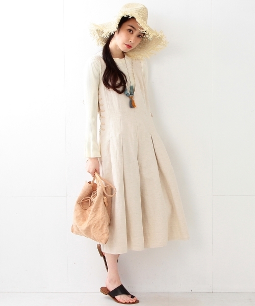 Ray BEAMS（レイビームス）の「RBS / サイド レースアップ オールインワン（つなぎ/オールインワン・レディース・ホワイト系その他/ブラウン・0/1）」の15枚目の写真