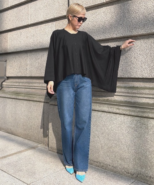 JENNE(ジェンヌ)の「マルチウェイニットケープ(その他トップス・レディース・ブラック/ホワイト・SMALL/MEDIUM/LARGE)」の3枚目の写真