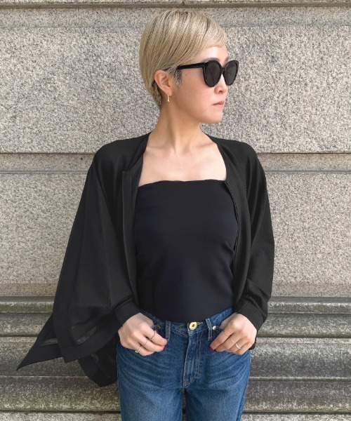 JENNE(ジェンヌ)の「マルチウェイニットケープ(その他トップス・レディース・ブラック/ホワイト・SMALL/MEDIUM/LARGE)」の7枚目の写真