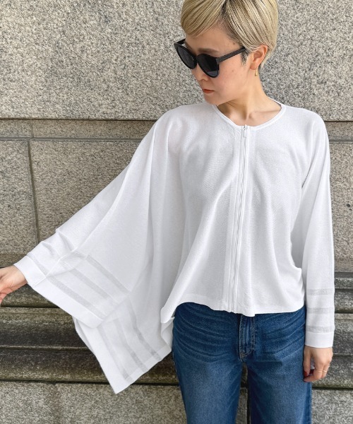 JENNE(ジェンヌ)の「マルチウェイニットケープ(その他トップス・レディース・ブラック/ホワイト・SMALL/MEDIUM/LARGE)」の14枚目の写真