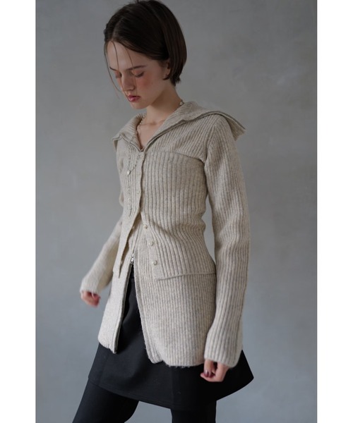 TRUNC(トランクエイティーエイト)の「Zip Up Tunic Knit / ジップアップチュニックニット(ニット/セーター・レディース・ベージュ/ブラウン・FREE)」の1枚目の写真