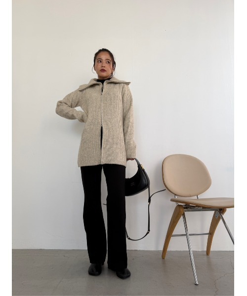 TRUNC(トランクエイティーエイト)の「Zip Up Tunic Knit / ジップアップチュニックニット(ニット/セーター・レディース・ベージュ/ブラウン・FREE)」の15枚目の写真