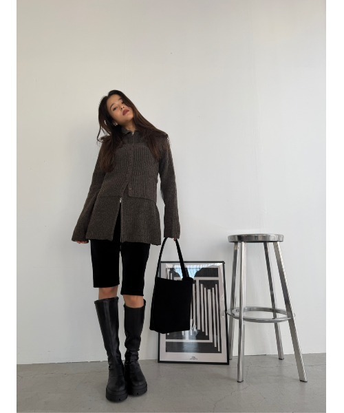 TRUNC(トランクエイティーエイト)の「Zip Up Tunic Knit / ジップアップチュニックニット(ニット/セーター・レディース・ベージュ/ブラウン・FREE)」の20枚目の写真