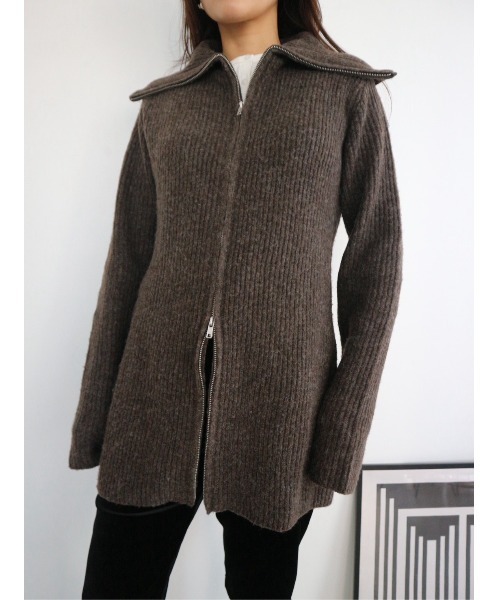 TRUNC(トランクエイティーエイト)の「Zip Up Tunic Knit / ジップアップチュニックニット(ニット/セーター・レディース・ベージュ/ブラウン・FREE)」の9枚目の写真