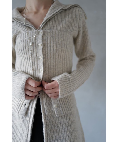 TRUNC(トランクエイティーエイト)の「Zip Up Tunic Knit / ジップアップチュニックニット(ニット/セーター・レディース・ベージュ/ブラウン・FREE)」の4枚目の写真