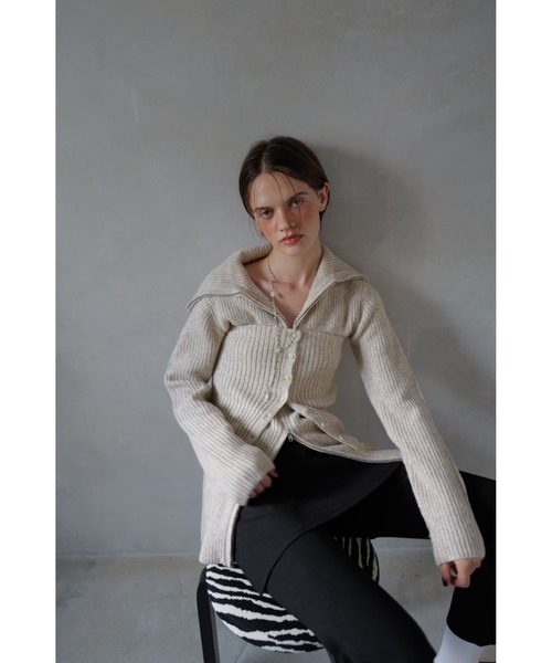 TRUNC(トランクエイティーエイト)の「Zip Up Tunic Knit / ジップアップチュニックニット(ニット/セーター・レディース・ベージュ/ブラウン・FREE)」の5枚目の写真