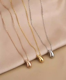 Rennet（レネット）の「【 金属アレルギー対応 】ステンレス しずくモチーフネックレス（ネックレス）」