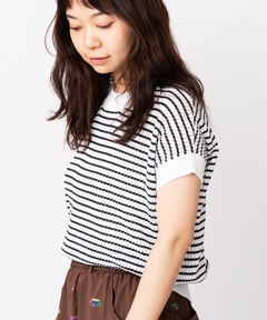 メッシュニットフレンチスリーブ