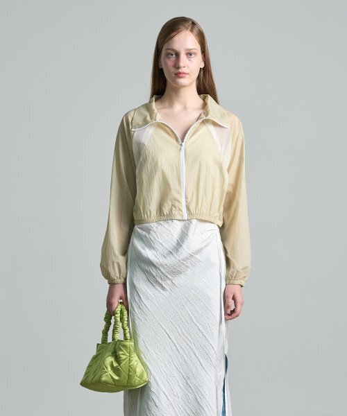 320SHOWROOM(320ショールーム)の「See-through Mesh Windbreaker Beige(ナイロンジャケット・レディース・その他・FREE)」の1枚目の写真