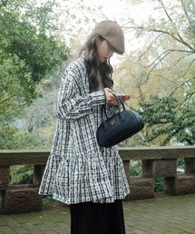 MONO8（モノハチ）の「ジャカードチェックティアードシャツワンピース（シャツワンピース）」