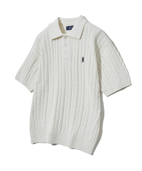 YALE(イェール)の「ヘリテージ ダン 半袖ポロニット アイボリー(Tシャツ/カットソー・レディース・その他・S/M/L/XL)」の1枚目の写真