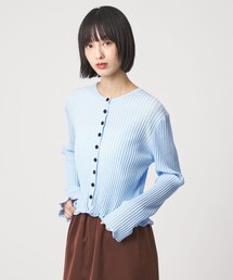 EMMEL REFINES | ＜EMMEL REFINES＞EM HW リブボタン ウェーブヘム カーディガン(カーディガン/ボレロ)