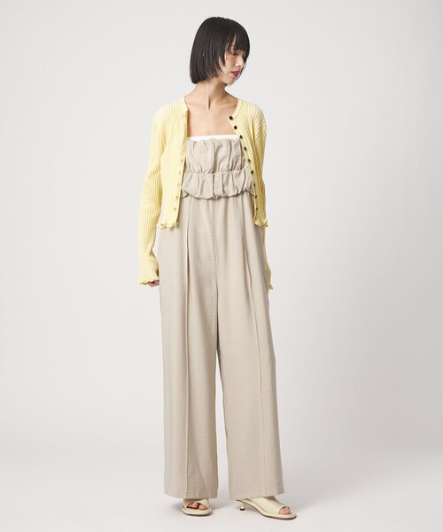 EMMEL REFINES（エメルリファインズ）の「＜EMMEL REFINES＞EM HW リブボタン ウェーブヘム カーディガン（カーディガン/ボレロ・レディース・ライトブルー/ライトピンク/イエロー/ライム・FREE）」の5枚目の写真