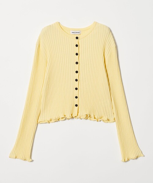 EMMEL REFINES（エメルリファインズ）の「＜EMMEL REFINES＞EM HW リブボタン ウェーブヘム カーディガン（カーディガン/ボレロ・レディース・ライトブルー/ライトピンク/イエロー/ライム・FREE）」の7枚目の写真
