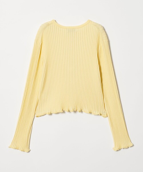 EMMEL REFINES（エメルリファインズ）の「＜EMMEL REFINES＞EM HW リブボタン ウェーブヘム カーディガン（カーディガン/ボレロ・レディース・ライトブルー/ライトピンク/イエロー/ライム・FREE）」の8枚目の写真