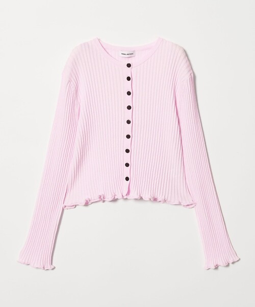 EMMEL REFINES（エメルリファインズ）の「＜EMMEL REFINES＞EM HW リブボタン ウェーブヘム カーディガン（カーディガン/ボレロ・レディース・ライトブルー/ライトピンク/イエロー/ライム・FREE）」の14枚目の写真