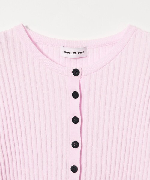 EMMEL REFINES（エメルリファインズ）の「＜EMMEL REFINES＞EM HW リブボタン ウェーブヘム カーディガン（カーディガン/ボレロ・レディース・ライトブルー/ライトピンク/イエロー/ライム・FREE）」の16枚目の写真