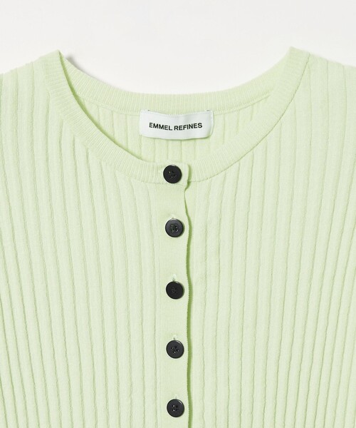 EMMEL REFINES（エメルリファインズ）の「＜EMMEL REFINES＞EM HW リブボタン ウェーブヘム カーディガン（カーディガン/ボレロ・レディース・ライトブルー/ライトピンク/イエロー/ライム・FREE）」の20枚目の写真