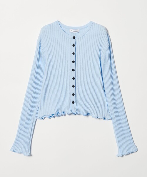 EMMEL REFINES（エメルリファインズ）の「＜EMMEL REFINES＞EM HW リブボタン ウェーブヘム カーディガン（カーディガン/ボレロ・レディース・ライトブルー/ライトピンク/イエロー/ライム・FREE）」の22枚目の写真