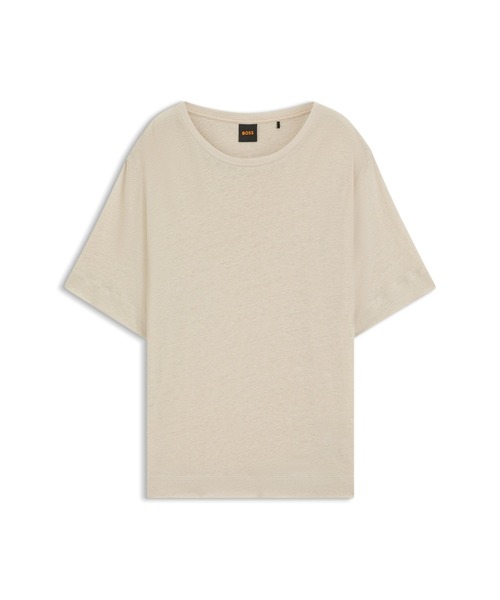BOSS(ボス)の「リネン Tシャツ ロゴエンブロイダリー(Tシャツ/カットソー・レディース・ホワイト/ベージュ・XS/S/L/M)」の10枚目の写真