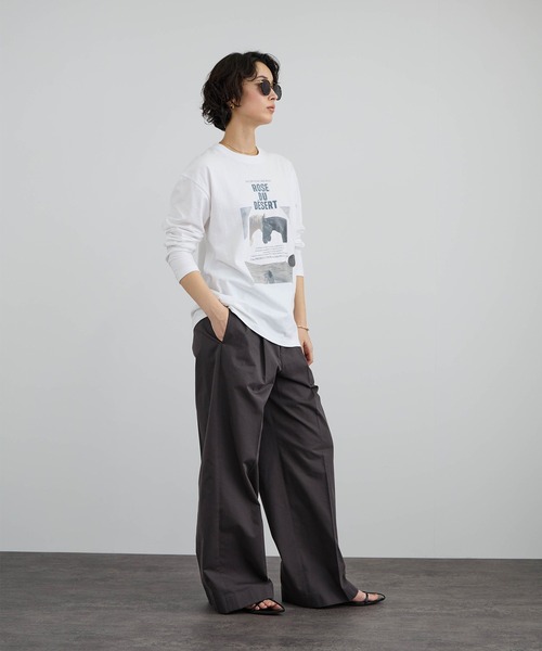 SALON adam et rope'（サロン アダム エ ロペ）の「フィルムポスター プリントロングスリーブTEE（Tシャツ/カットソー・レディース・オフホワイト/チャコールグレー・FREE）」の10枚目の写真