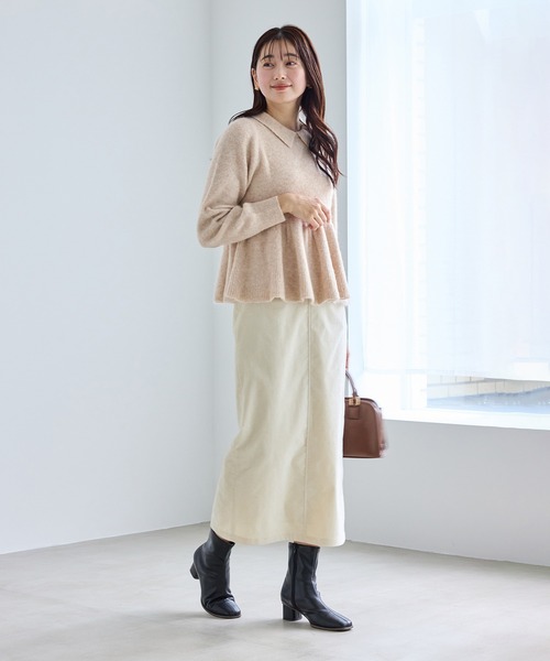 ROPE' PICNIC(ロペピクニック)の「アンゴラ混ペプラムニット(ニット/セーター・レディース・ライトグレー/ネイビー/ミント/ベージュ・FREE)」の12枚目の写真