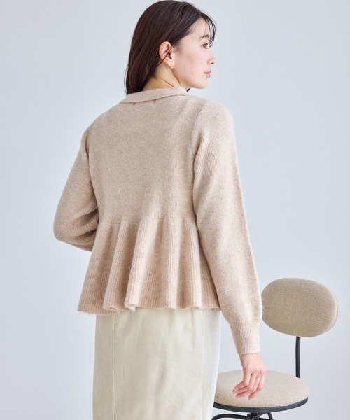 ROPE' PICNIC(ロペピクニック)の「アンゴラ混ペプラムニット(ニット/セーター・レディース・ライトグレー/ネイビー/ミント/ベージュ・FREE)」の15枚目の写真