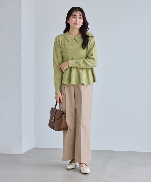 ROPE' PICNIC(ロペピクニック)の「アンゴラ混ペプラムニット(ニット/セーター・レディース・ライトグレー/ネイビー/ミント/ベージュ・FREE)」の16枚目の写真