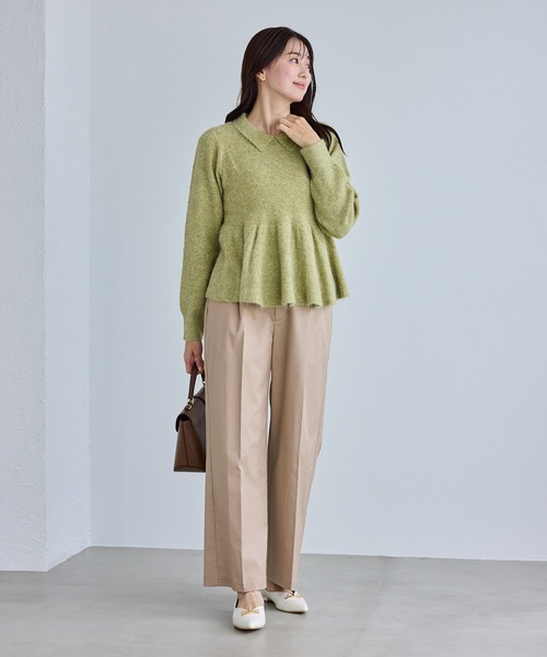 ROPE' PICNIC(ロペピクニック)の「アンゴラ混ペプラムニット(ニット/セーター・レディース・ライトグレー/ネイビー/ミント/ベージュ・FREE)」の17枚目の写真