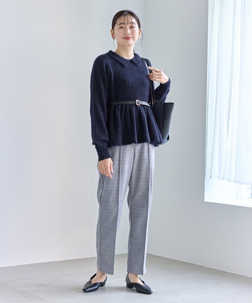 ROPE' PICNIC(ロペピクニック)の「アンゴラ混ペプラムニット(ニット/セーター・レディース・ライトグレー/ネイビー/ミント/ベージュ・FREE)」の22枚目の写真