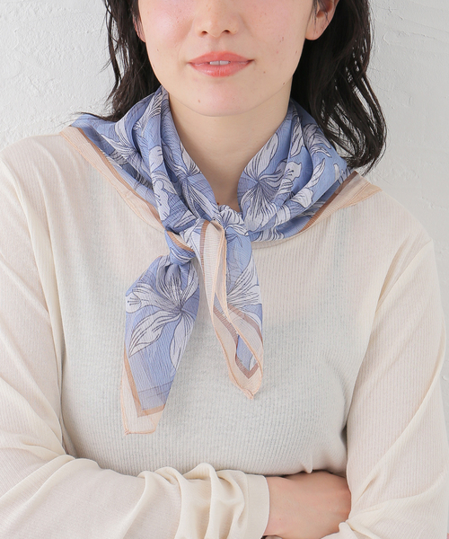 B.C STOCK(ベーセーストック)の「シアースカーフ(ストール/ショール・レディース・ホワイト/ホワイト系その他/ネイビー/サックスブルー・FREE)」の11枚目の写真