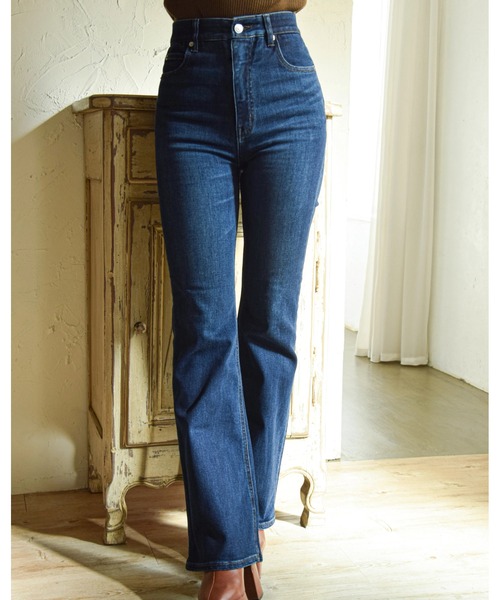 パンツ coating denim flare/bootscut denim ela.】boots cut denim/ウエストライン×ウエストフィット設計 ブーツ