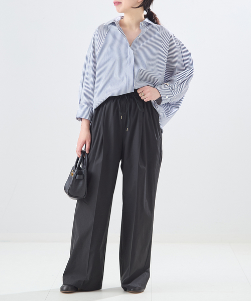 journal standard L'essage（ジャーナルスタンダードレサージュ）の「タイプライターイージーワイドパンツ（その他パンツ・レディース・カーキ/ブラック/ブラウン・38/36）」の5枚目の写真