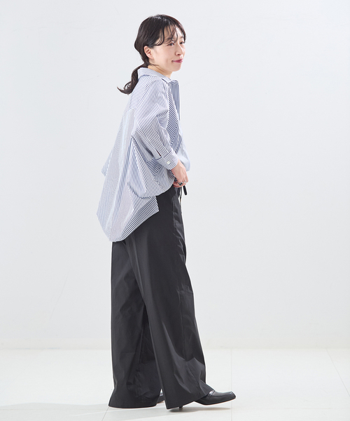 journal standard L'essage（ジャーナルスタンダードレサージュ）の「タイプライターイージーワイドパンツ（その他パンツ・レディース・カーキ/ブラック/ブラウン・38/36）」の6枚目の写真