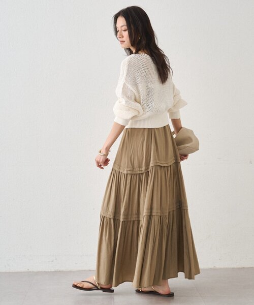 LOUNGEDRESS（ラウンジドレス）の「クリスピーコットンショートニット（ニット/セーター・レディース・ベージュ/オフホワイト/ブラック・FREE）」の6枚目の写真