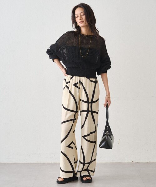 LOUNGEDRESS（ラウンジドレス）の「クリスピーコットンショートニット（ニット/セーター・レディース・ベージュ/オフホワイト/ブラック・FREE）」の15枚目の写真