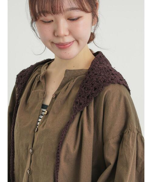 Samansa Mos2（サマンサ モスモス）の「お花モチーフバブーシュカ（ネックレス・レディース・キナリ/ダークブラウン・F）」の14枚目の写真