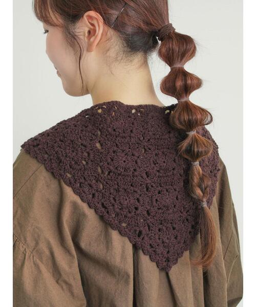 Samansa Mos2（サマンサ モスモス）の「お花モチーフバブーシュカ（ネックレス・レディース・キナリ/ダークブラウン・F）」の13枚目の写真